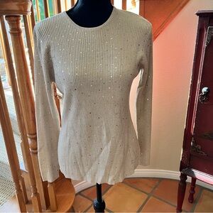 Elegant Cream Sweater with Subtle Sparkle